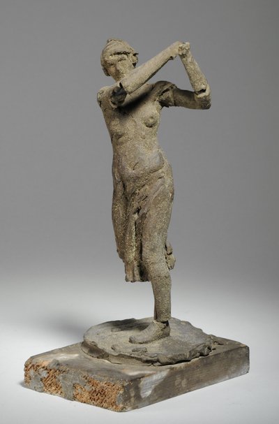 एक महिला गोल्फर (प्लास्टिसिन) के चित्र के लिए Maquette द्वारा विलियम हैमो थॉर्नक्रॉफ्ट