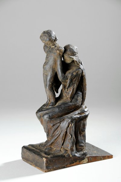 एक माँ और बच्चे के आंकड़े के लिए Maquette (प्लास्टिसिन) द्वारा विलियम हैमो थॉर्नक्रॉफ्ट