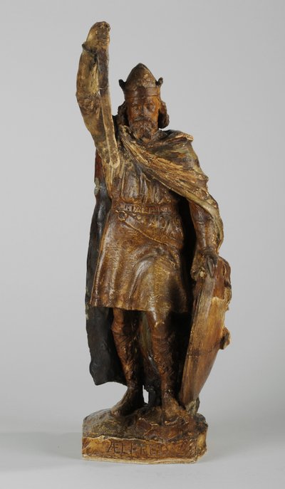 अल्फ्रेड द स्टैचू की प्रतिमा के लिए Maquette, c.1901 (चित्रित प्लास्टर) (876154-6 भी देखें) द्वारा विलियम हैमो थॉर्नक्रॉफ्ट