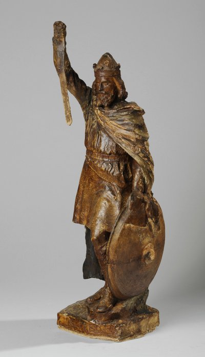 अल्फ्रेड द स्टैचू की प्रतिमा के लिए Maquette, c.1901 (चित्रित प्लास्टर) (876155-6 भी देखें) द्वारा विलियम हैमो थॉर्नक्रॉफ्ट
