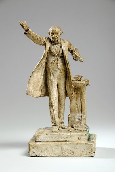 लंदन, स्ट्रैण्ड पर विलियम एवर्ट ग्लैडस्टोन की प्रतिमा के लिए Maquette, c.1905 (प्लास्टर) द्वारा विलियम हैमो थॉर्नक्रॉफ्ट
