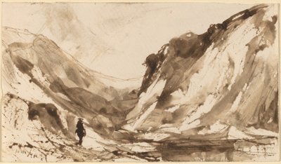 पर्वतीय परिदृश्य में गहरी घाटी द्वारा विलियम हार्ट