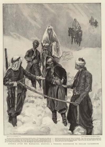 नरसंहार के बाद आर्मेनिया, बैकशीश की मांग करने के लिए एक शादी के जुलूस को रोकते हुए द्वारा विलियम हैथेरेल्ल