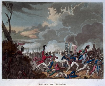 27 सितंबर 1810 को बुसाको की लड़ाई, जेसी स्टैडलर द्वारा उत्कीर्ण, 1818 (एक्वाटिंट) प्रकाशित द्वारा विलियम हीथ
