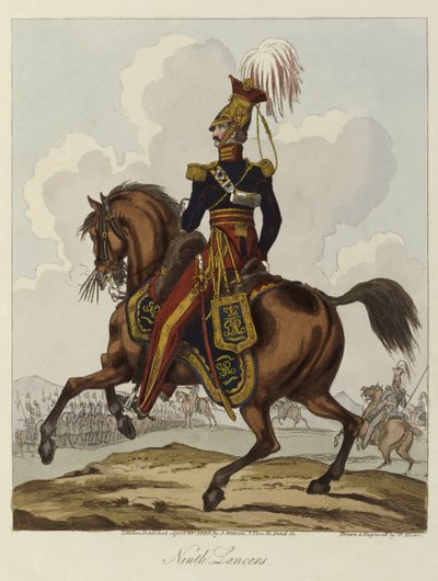 नौवीं हुस्सर, 1820 (रंगीन एक्वाटिंट) द्वारा विलियम हीथ