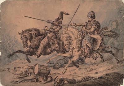 1815 में एक मामेल्यूक के साथ लड़ाई में रूसी कोस्कैक द्वारा विलियम हीथ