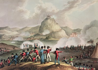 सैन सेबेस्टियन की घेराबंदी, जुलाई 1813, थॉमस सदरलैंड (bc1785) द्वारा उकेरी गई द्वारा विलियम हीथ