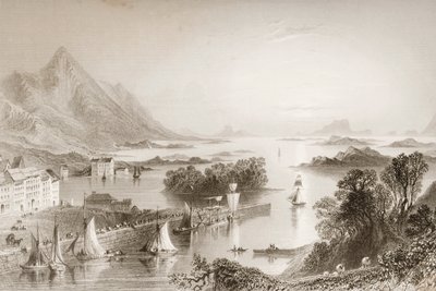 जॉर्ज पुण्य, 1860 के दशक के वेस्टपोर्ट, काउंटी मेयो से क्लीव बे, &39;दृश्य और पुरातनता&39; से देखा गया। द्वारा विलियम हेनरी बार्टलेट