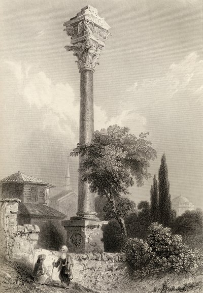 एच। एडलार्ड द्वारा उत्कीर्ण मार्कियन, इस्तांबुल, तुर्की का स्तंभ द्वारा विलियम हेनरी बार्टलेट