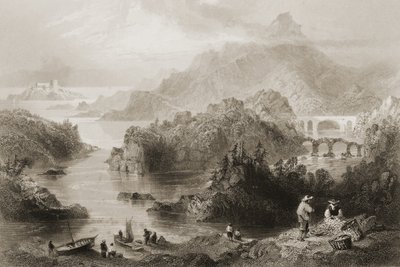 जॉर्ज सदाचार द्वारा क्रॉमवेल्स ब्रिज, ग्लेनग्रिफ, काउंटी कॉर्क, &39;दृश्यों और प्राचीन वस्तुओं का आयरलैंड&39; द्वारा विलियम हेनरी बार्टलेट