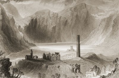 जार्ज पुण्य, 1860 के दशक के &39;दृश्यों और प्राचीन वस्तुओं&39; से ग्लेंडलॉ, काउंटी विकलो, आयरलैंड। द्वारा विलियम हेनरी बार्टलेट