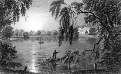 1833 में चार्ल्स मोटरम द्वारा उत्कीर्ण वेसफील्ड रोड, एसेक्स से गोसफील्ड हॉल द्वारा विलियम हेनरी बार्टलेट