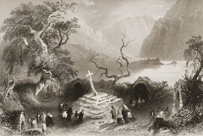 जॉर्ज पुण्ये, 1860 के दशक के &39;सीन एंड एंटिक्विटीज&39; से गौगन बर्रा, काउंटी कॉर्क, आयरलैंड द्वारा विलियम हेनरी बार्टलेट