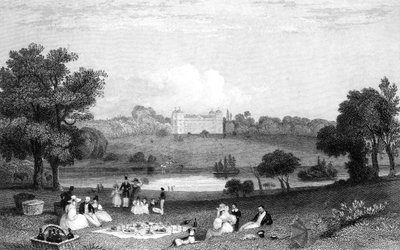 हॉलिंगबरी प्लेस, एसेक्स, हेनरी वालिस द्वारा उत्कीर्ण, 1832 द्वारा विलियम हेनरी बार्टलेट