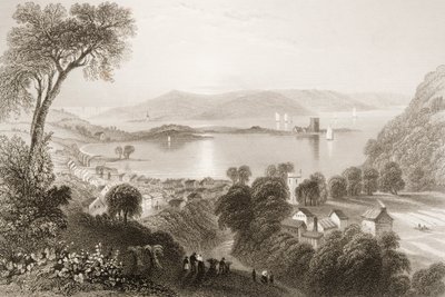 लार्ज, काउंटी एंट्रीम, उत्तरी आयरलैंड, जॉर्ज पुण्य, 1860 के दशक के &39;दृश्यों और प्राचीन वस्तुओं&39; से द्वारा विलियम हेनरी बार्टलेट