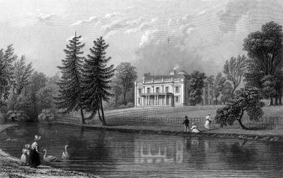 मूर हॉल, नियर हार्लो, एसेक्स, जॉन रोजर्स द्वारा उत्कीर्ण, 1833 द्वारा विलियम हेनरी बार्टलेट