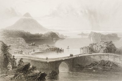 जॉर्ज पुण्य, 1860 के दशक के &39;सीन एंड एंटीक्विटीज़&39; से आयरलैंड, काउंटी मेयो, पोंटून ब्रिज द्वारा विलियम हेनरी बार्टलेट