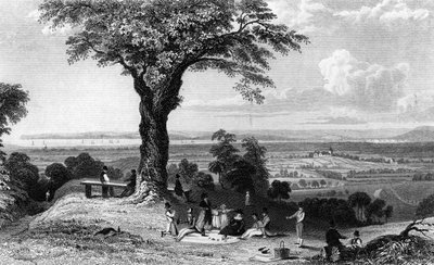 1832 में हेनरी वालिस द्वारा उत्कीर्ण हॉरंडन, एसेक्स के पास लेनडन हिल से दृश्य द्वारा विलियम हेनरी बार्टलेट