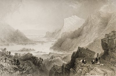 जार्ज पुण्येय, 1860 के दशक में केनमारे रोड, काउंटी किलरनी से &39;किल्स एंड एंटीक्विटीज ऑफ आयरलैंड&39; से किलार्नी का दृष्टिकोण द्वारा विलियम हेनरी बार्टलेट