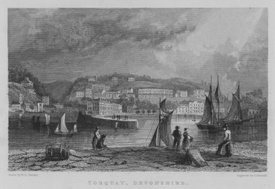 Torquay, Devonshire (उत्कीर्णन) द्वारा विलियम हेनरी बार्टलेट