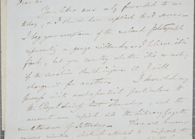 विलियम हेनरी फॉक्स टैलबोट से जेम्स डेविड फोर्ब्स, 1839 तक हस्ताक्षरित पत्र द्वारा विलियम हेनरी फॉक्स टैलबोट