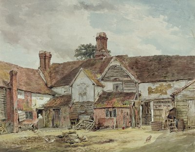 पुरानी फार्म बिल्डिंग, c.1815 (कागज पर ग्रेफाइट से अधिक) द्वारा विलियम हेनरी हंट