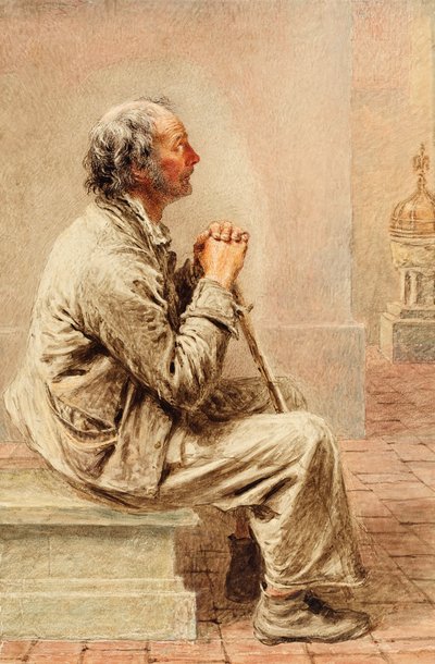 देहाती भक्ति, c.1840 द्वारा विलियम हेनरी हंट
