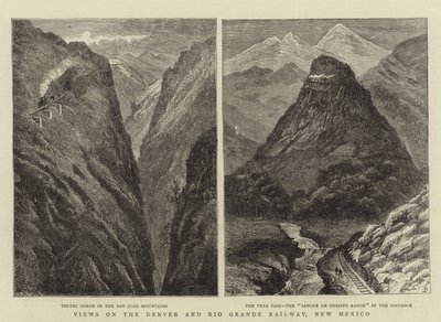 डेनवर और रियो ग्रांडे रेलवे, न्यू मैक्सिको पर दृश्य द्वारा विलियम हेनरी जेम्स नाव