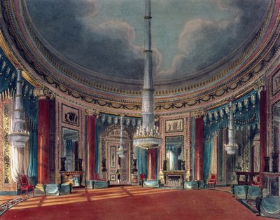 Pynes Royal Residences, कार्लटन हाउस, सर्कुलर रूम, 1818 से प्रकाशित हुआ द्वारा विलियम हेनरी Pyne