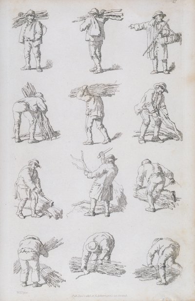 1815 में &39;एस्थिंग्स ऑफ़ रस्टिक फिगर: द एम्बेलिशमेंट ऑफ लैंडस्केप&39; से चित्रण द्वारा विलियम हेनरी Pyne