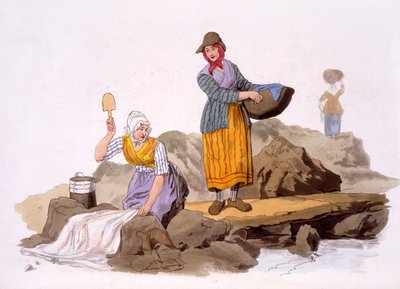 वॉशरुमेन, द कॉस्ट्यूम ऑफ़ ग्रेट ब्रिटेन, पब से। हेनरी मिलर द्वारा, 1805 (हाथ से रंगीन प्रिंट) द्वारा विलियम हेनरी Pyne