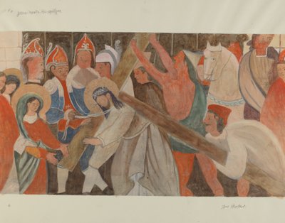 क्रॉस नंबर 4 का स्टेशन: यीशु ने अपनी माँ से मुलाकात की, c. 1936. द्वारा विलियम हर्बर्ट