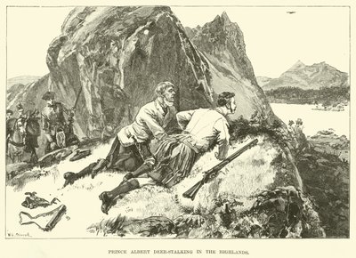 हाइलैंड्स में प्रिंस अल्बर्ट हिरण-पीछा करना (उत्कीर्णन) द्वारा विलियम हेशम (बाद) ओवरएंड
