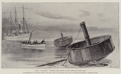 YMS की लड़ाई के दृश्य का दौरा करते हुए HMS Alacrity द्वारा विलियम हेशम ओवरेंड
