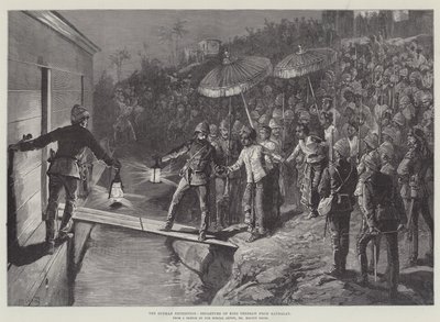 बर्मा अभियान, मंडेले से राजा थेबाव का प्रस्थान द्वारा विलियम हेशम ओवरेंड
