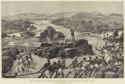 नील अभियान, स्टीमर नासिफ़-खीर द्वितीय मोतियाबिंद के पहले द्वार को पार करते हुए द्वारा विलियम हेशम ओवरेंड