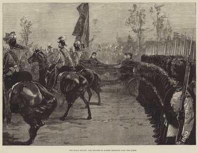 द रॉयल रिव्यू, द ब्रिगेड ऑफ़ गार्ड्स ने मार्चिंग द क्वीन द्वारा William Heysham Overend