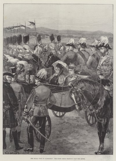 द रॉयल विजिट टू एल्डरशॉट, द स्कॉट्स ग्रेस द क्वीनिंग द क्वीन द्वारा William Heysham Overend