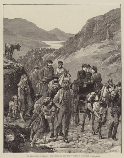 आयरलैंड की शाही यात्रा, किलार्नी के झीलों में वेल्स के राजकुमार और राजकुमारी द्वारा विलियम हेशम ओवरेंड