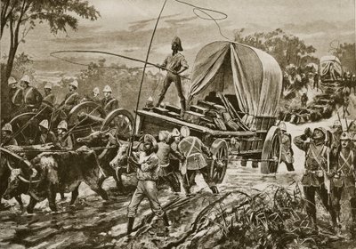 ज़ुलु युद्ध: एट्शू राहत बल एक धारा को पार करते हुए, अप्रैल 1879 द्वारा विलियम हेशम ओवरेंड