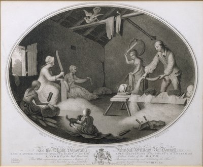 बीट्लिंग की सामान्य विधि, स्कैशिंग और हैकिंग द फ्लैक्स, &39;द लिनन कारख़ाना ऑफ़ आयरलैंड&39; की प्लेट IV, प्लेट IV द्वारा विलियम हिंक्स