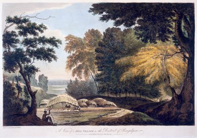 बौहलपुर जिले में हिल विलेज, 1787 (जलीय) द्वारा विलियम होजेस
