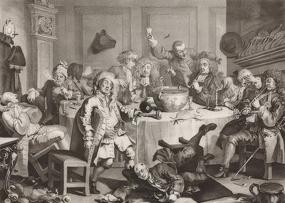 एक आधी रात आधुनिक बातचीत। 1733 द्वारा विलियम होगार्थ