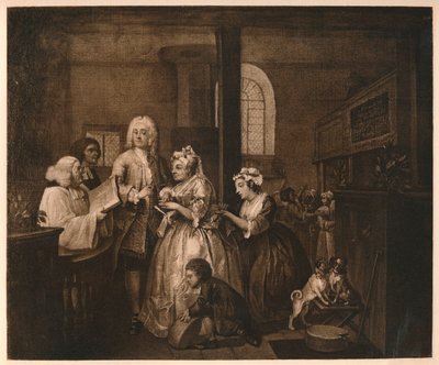 अ रेक प्रोग्रेस - 5: हेय मैरिज, 1733। द्वारा विलियम होगार्थ