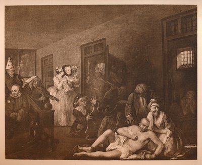 अ रेक प्रोग्रेस - 8: द मैड हाउस, 1733। द्वारा विलियम होगार्थ