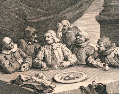 क्रिस्टोफर कोलंबस ने अंडे को फटा, 1753। द्वारा विलियम होगार्थ