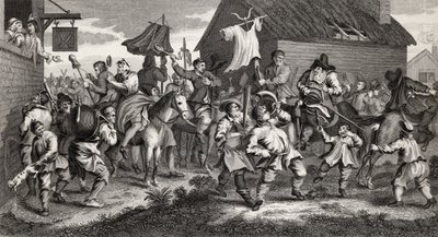 Hudibras, द हॉगब्रथ के &39;द वर्क्स ऑफ हॉगर्थ&39; के सैमुअल बटलर (1612-80) द्वारा, &39;हडिब्रस&39; की ओर से उत्कीर्ण किए गए ह्युब्रिस्स, ते निकोल्सन द्वारा उकेरी गई, 1833 में प्रकाशित द्वारा विलियम होगार्थ