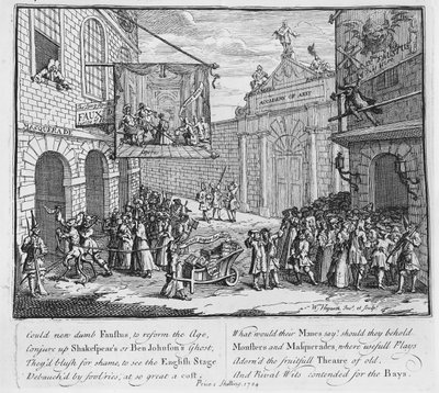 मस्केरेड्स और ओपेरा, बर्लिंगटन गेट, 1724 द्वारा विलियम होगार्थ