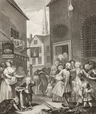 दोपहर - दोपहर। प्रेषक: द फोर टाइम्स ऑफ द डे। 1738 द्वारा विलियम होगार्थ