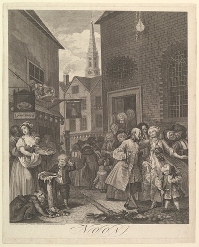 नून द फोर टाइम्स ऑफ डे, 25 मार्च, 1738। द्वारा विलियम होगार्थ